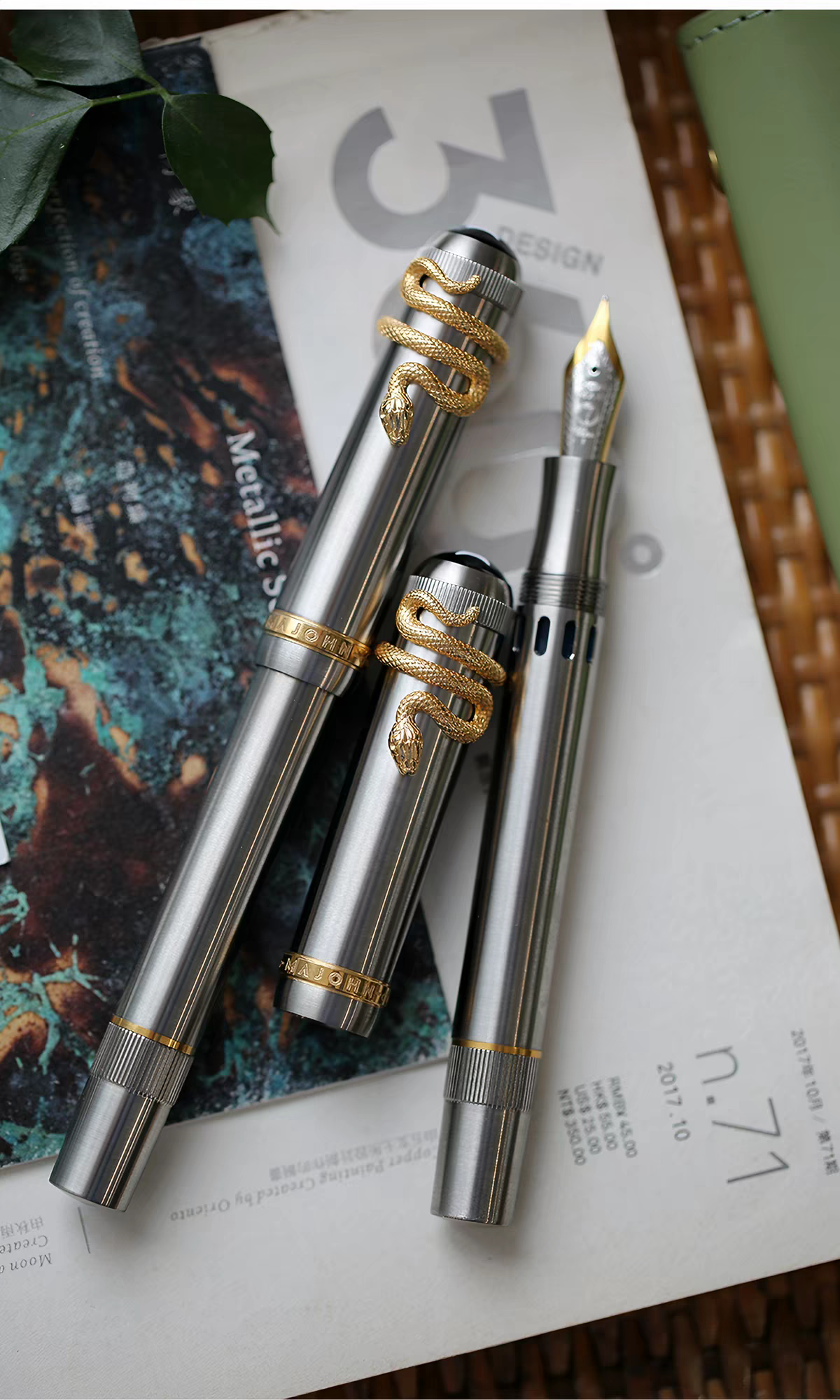 MAJOHN Ti-P137 Titanium Alloy Fountain Pen With a Cutout Ink-viewing Window