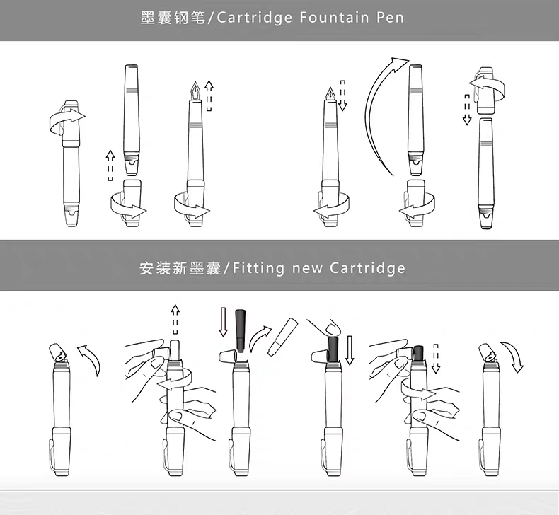 MAJOHN X1 Twist-retractable Nib Cartridge Fountain Pen