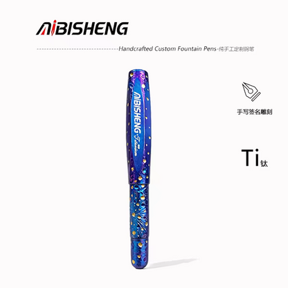 AIBISHENG Ti200 Hand-carved Craters Titanium Fountain Pen