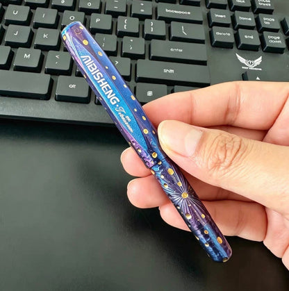 AIBISHENG Ti200 Hand-carved Craters Titanium Fountain Pen