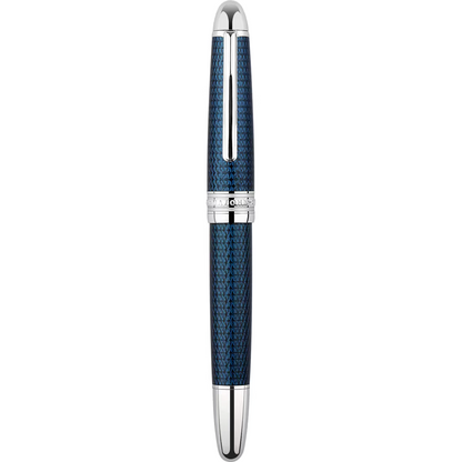 MAJOHN P136 Fountain Pen with 3D Metallic Pattern Encased in Twilight-Blue Resin